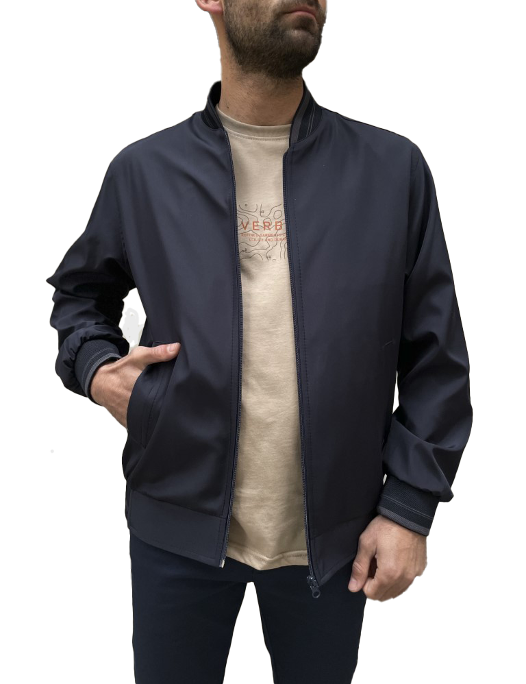 Ανδρικό μπλε ελαφρύ Bomber Plus Size D1900B φωτογραφία